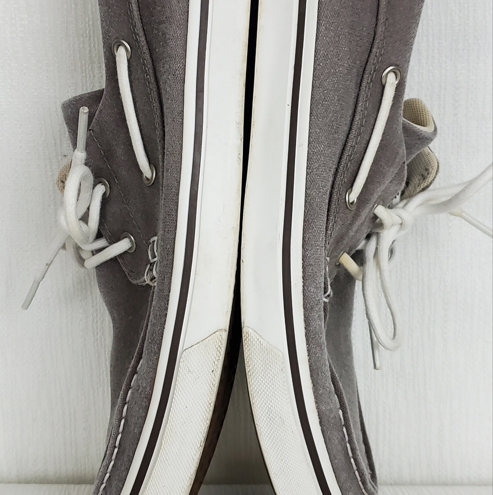 Timberland Grey Canvas Boat Shoes - Picture 7 of 8